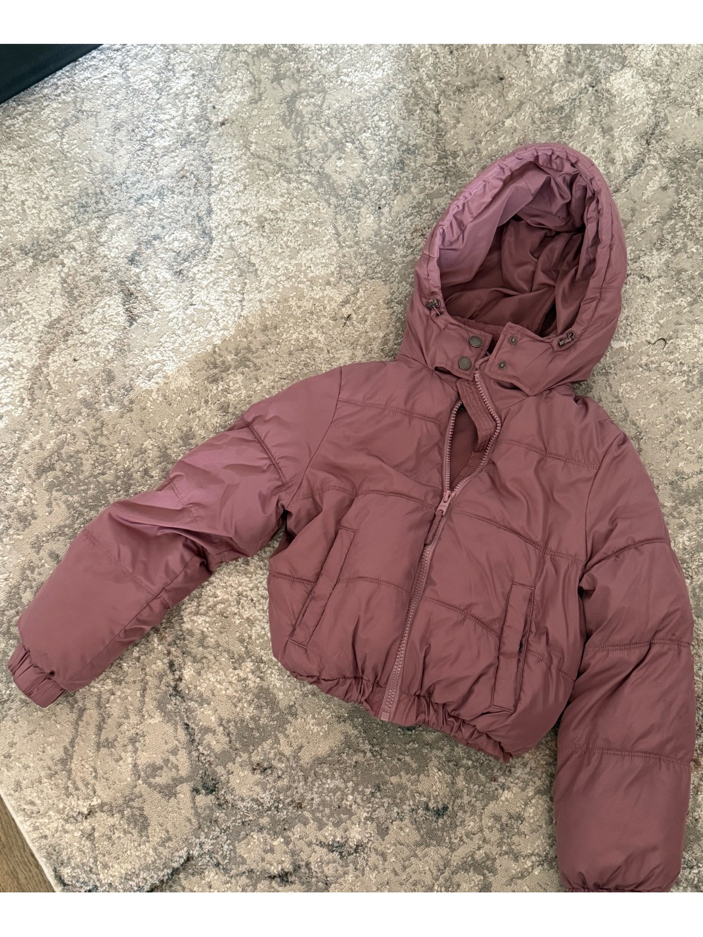 Aeropostale Mauve Hooded Puffer Jacket